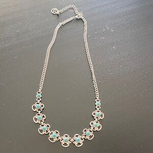 Elegant Silver Necklace with Turquoise Accents